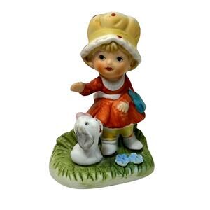 Vintage HOMCO Figurine #1430 Girl with Puppy